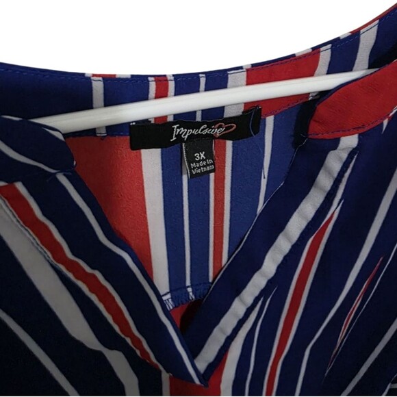 Impulsive V-Neck Short Sleeve V-Neck Tunic Blouse 3X - Picture 2 of 3